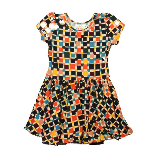 Dot Dot Smile Girls Navy | Red | Pink Square Dress Size: 12-24 Months Navy | Red | Pink Square