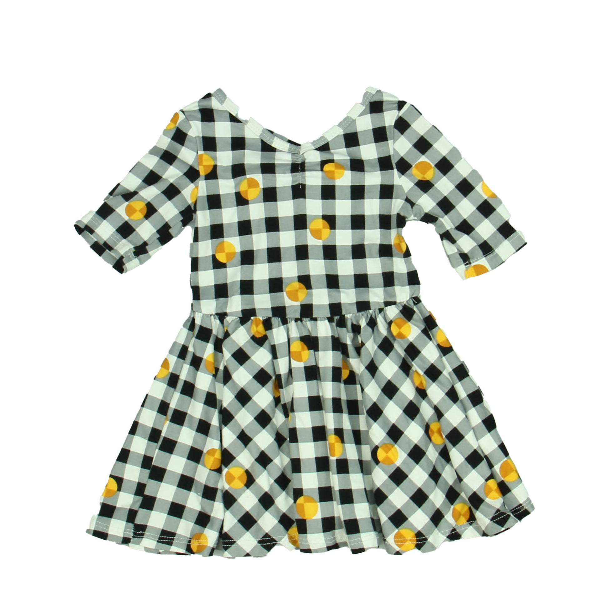 DotDot Smile Girls Black | White | Yellow Dress Size: 12-24 Months Black | White | Yellow