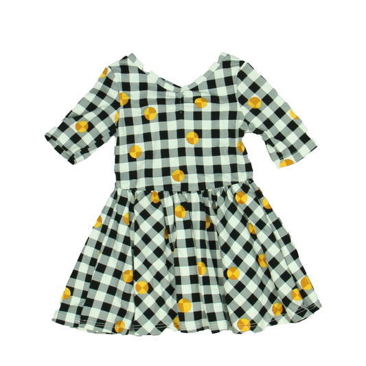 DotDot Smile Girls Black | White | Yellow Dress Size: 12-24 Months Black | White | Yellow