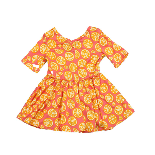 DotDot Smile Girls Peach | Orange Dress Size: 6-12 Months Peach | Orange