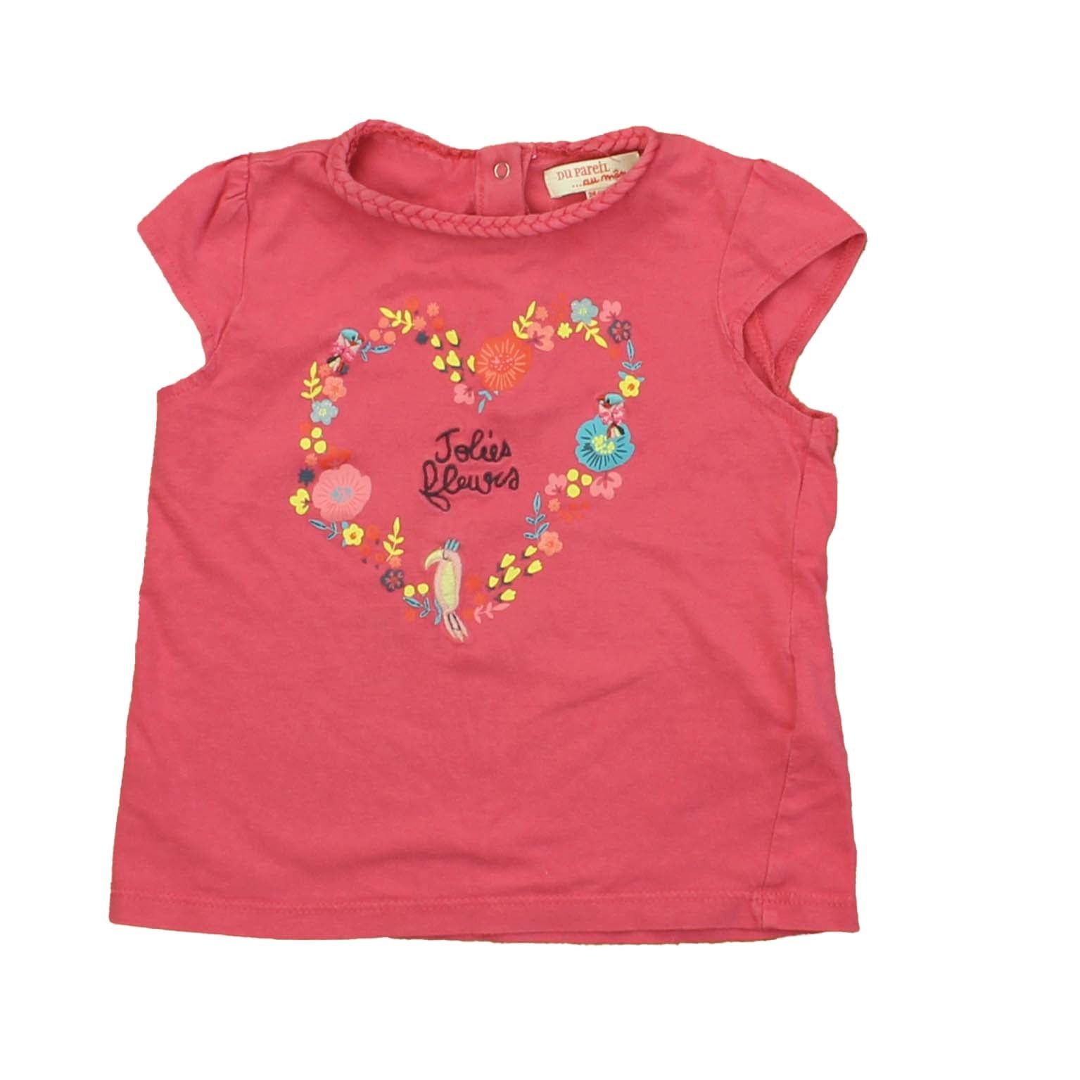 Du Pareil Girls Pink T-Shirt Size: 24 Months Pink