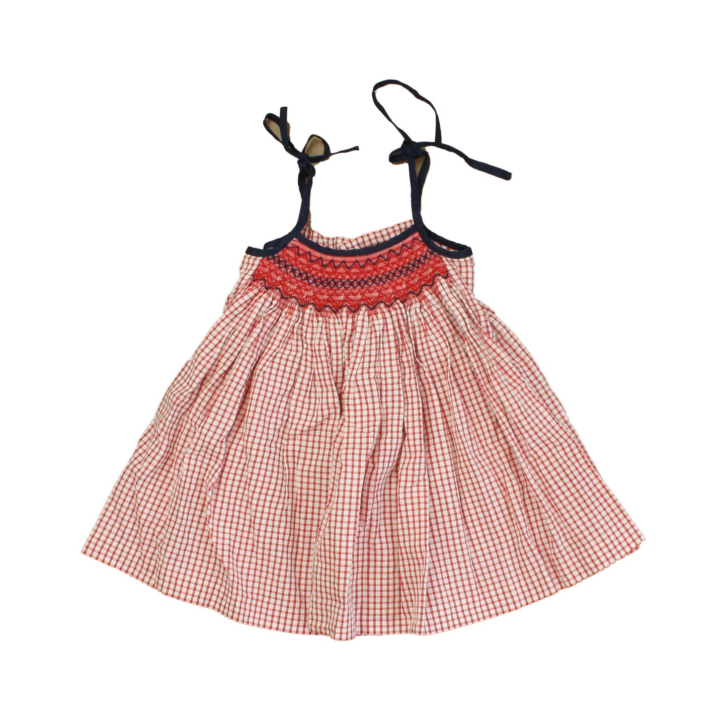 Edgehill Collection Girls Red | Blue | White Dress Size: 12 Months Red | Blue | White