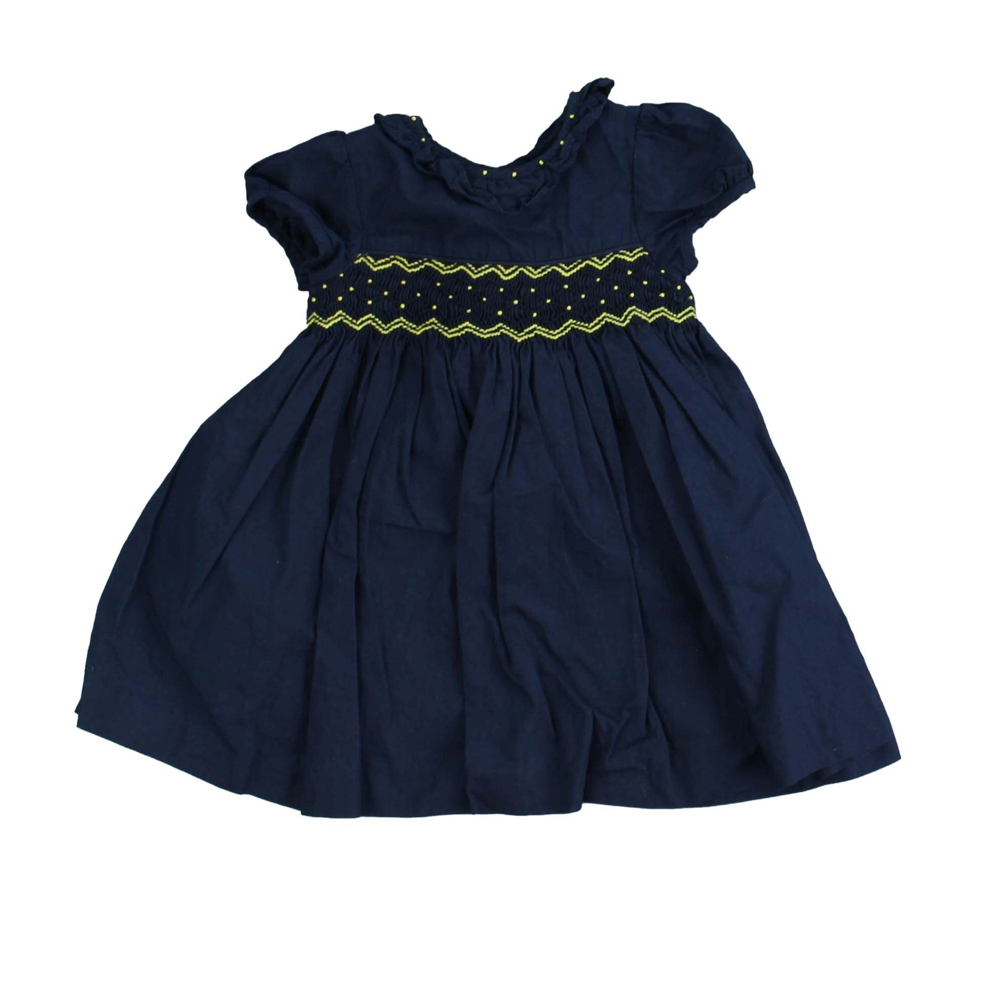 Edgehill Collection Girls Navy Smocked Dress Size: 9M Navy Smocked