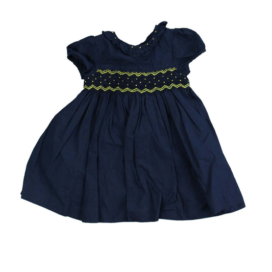 Edgehill Collection Girls Navy Smocked Dress Size: 9M Navy Smocked