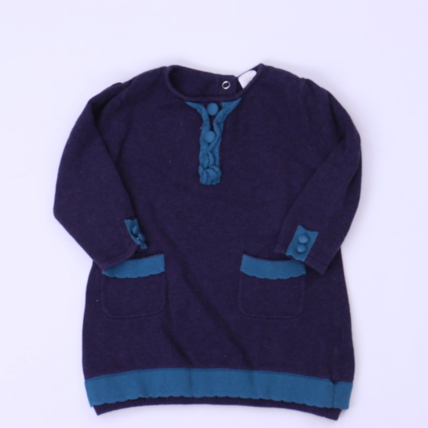 Egg Girls Purple | Blue Sweater Dress Size: 12-18 Months Purple | Blue
