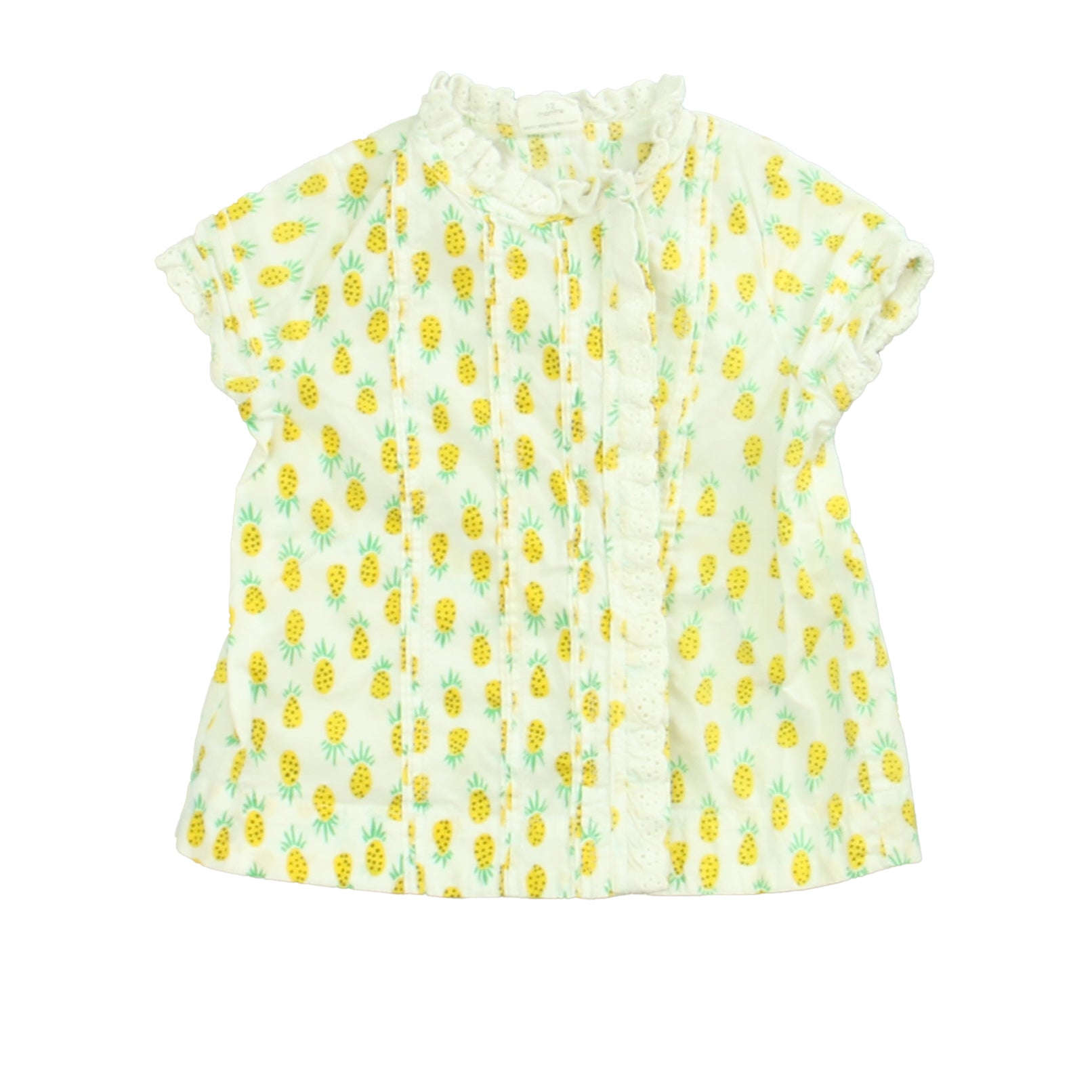 Egg Girls White Pineapple Blouse Size: 12 Months White Pineapple