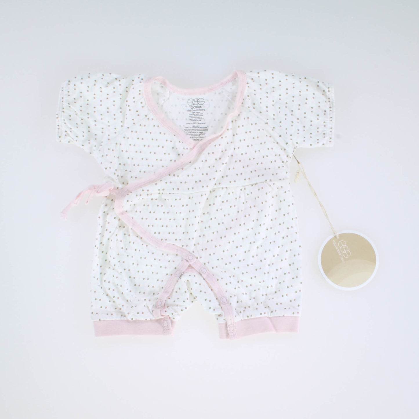 Egg Girls White | Gold | Pink Onesie Size: 3-6 Months White | Gold | Pink