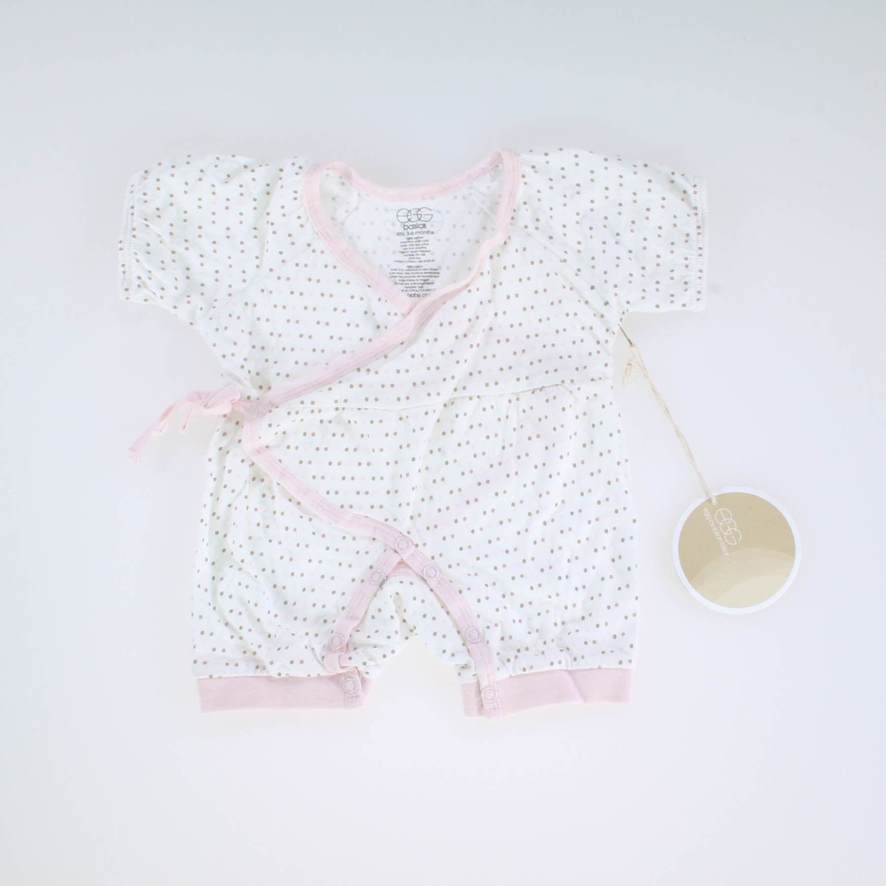 Egg Girls White | Gold | Pink Onesie Size: 3-6 Months White | Gold | Pink