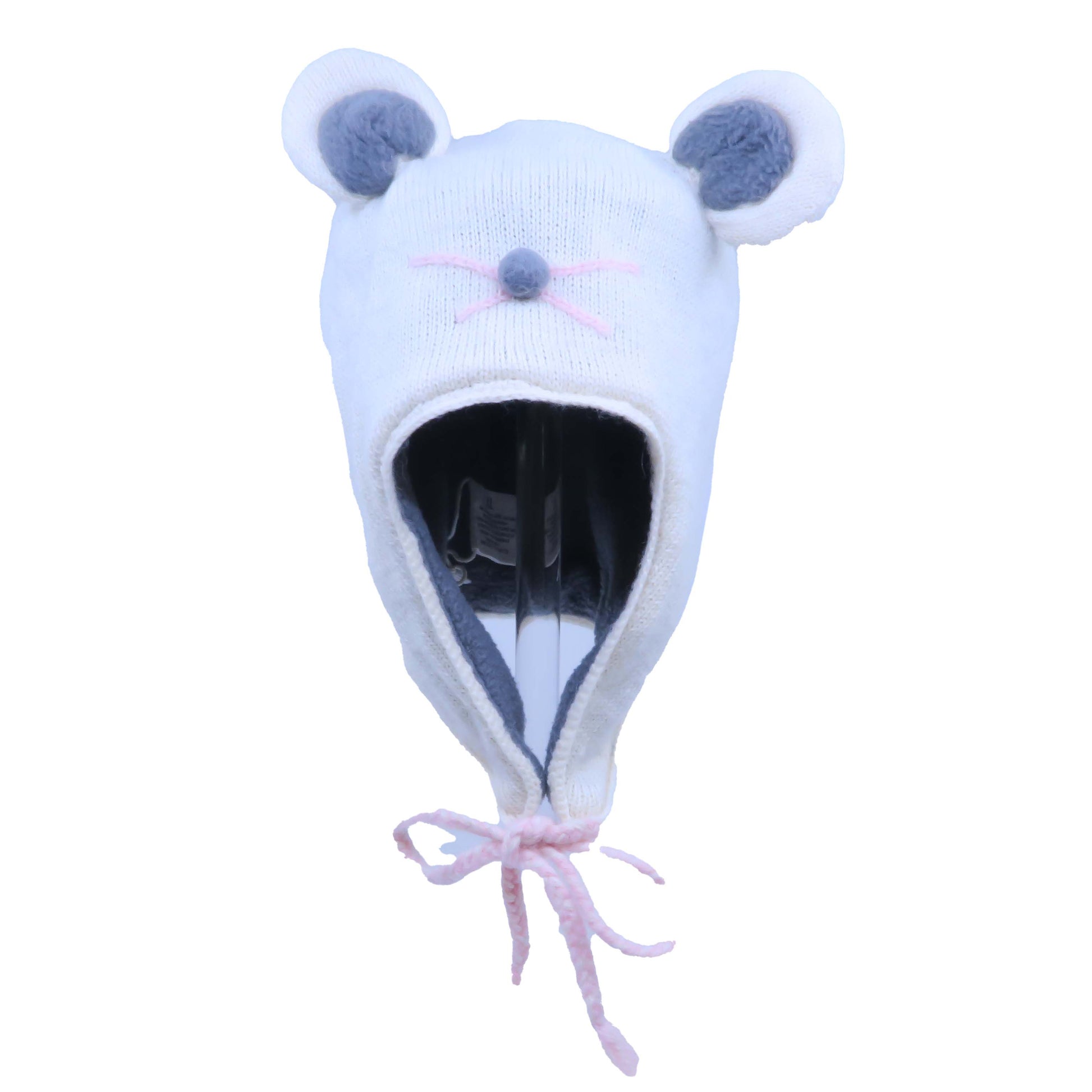 Egg Girls White | Grey Winter Hat Size: 6-12 Months White | Grey