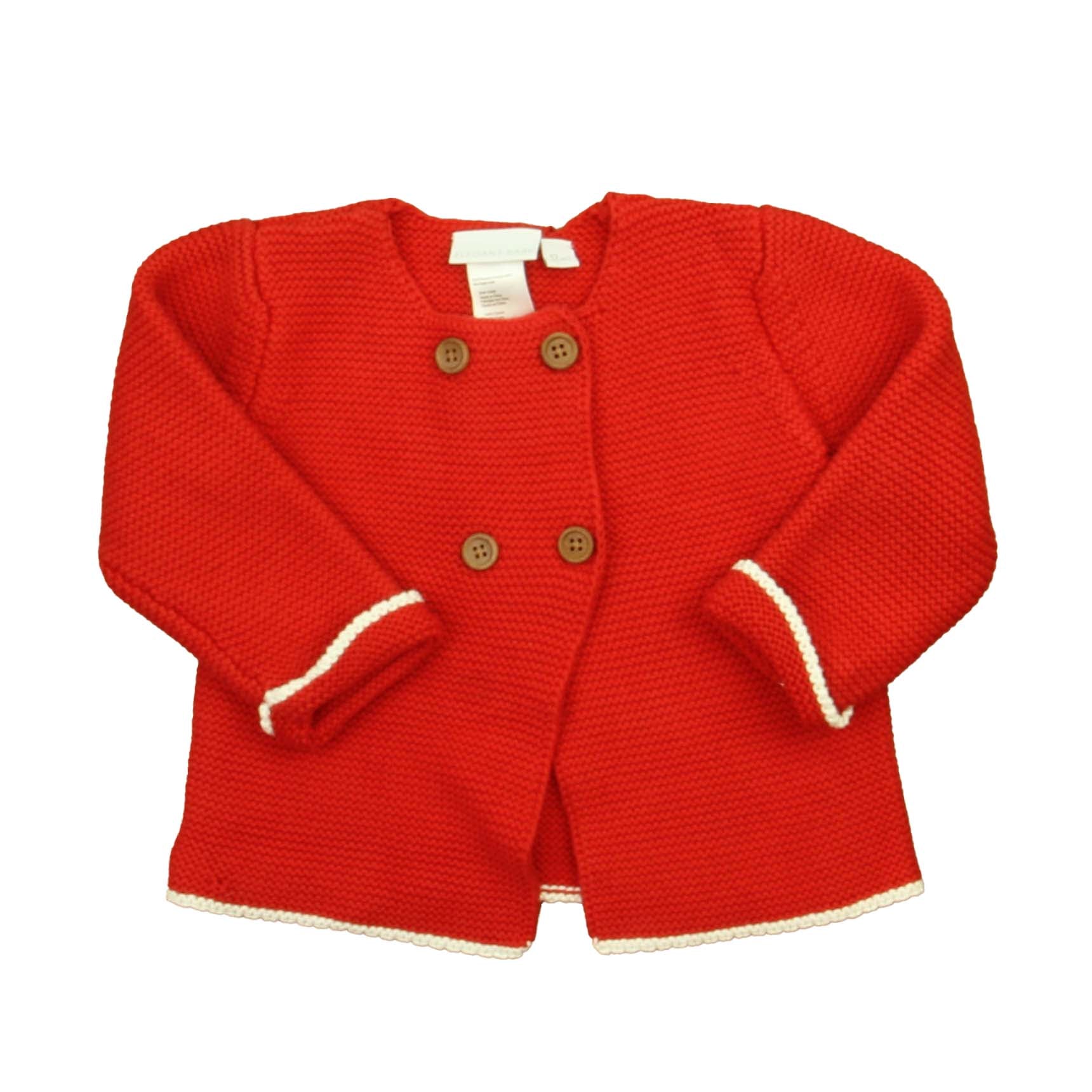 Elegant Baby Girls Red Cardigan Size: 12 Months Red