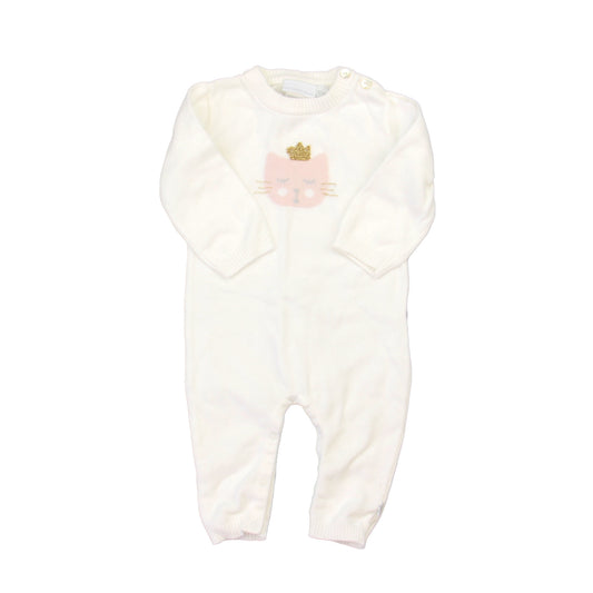 Elegant Baby Girls White Long Sleeve Outfit Size: 12 Months White