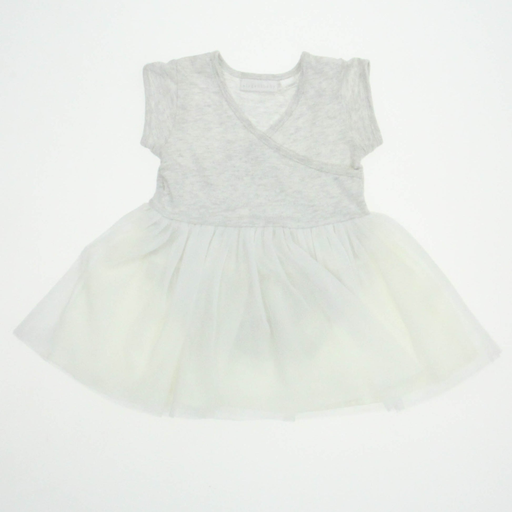 Elegant Baby Girls Gray | White Dress Size: 6-12 Months Gray | White