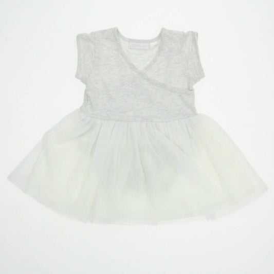 Elegant Baby Girls Gray | White Dress Size: 6-12 Months Gray | White