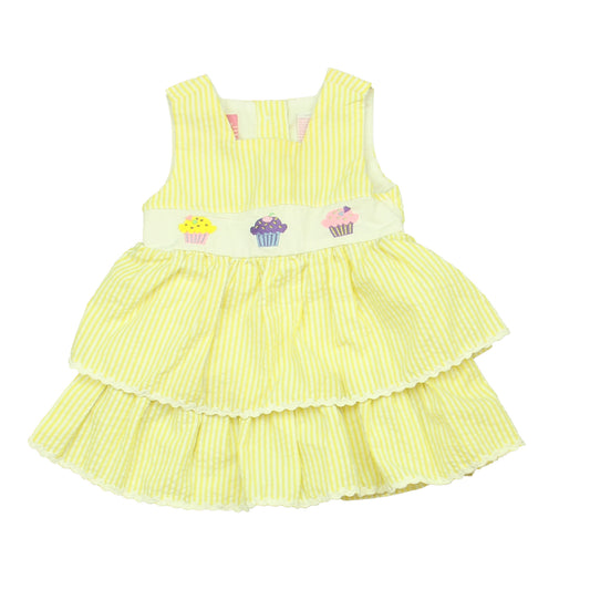 Ellemenno Girls Yellow | Cupcakes Dress Size: 3 Months Yellow | Cupcakes