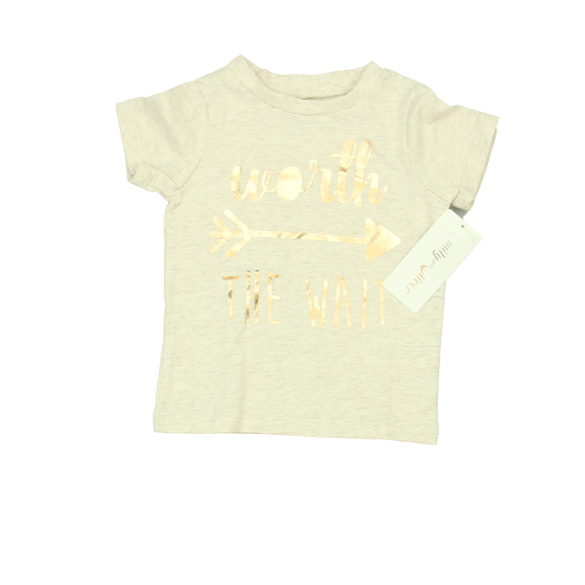 Emily & Oliver Girls Tan | Gold T-Shirt Size: 12 Months Tan | Gold