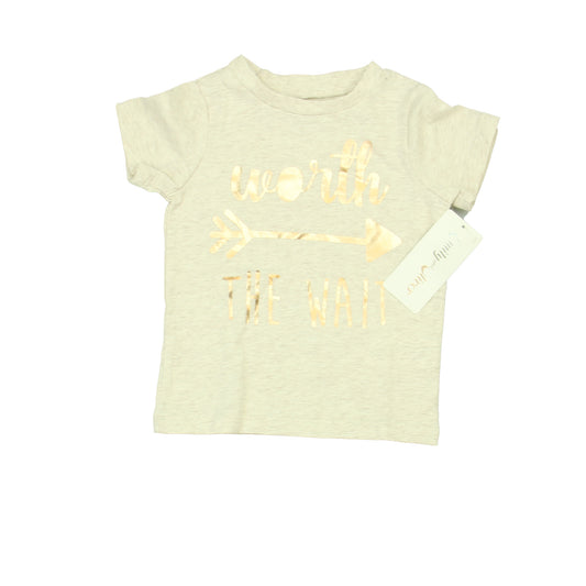 Emily & Oliver Girls Tan | Gold T-Shirt Size: 12 Months Tan | Gold
