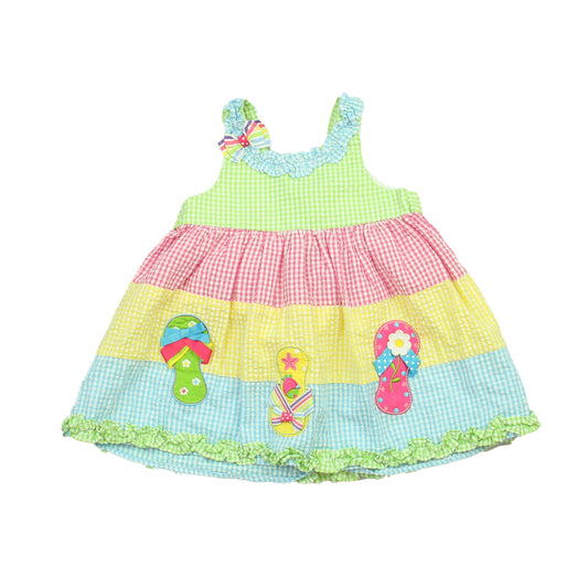 Emily Rose Girls blue | Yellow | Pink | Gingham Dress Size: 18 Months blue | Yellow | Pink | Gingham