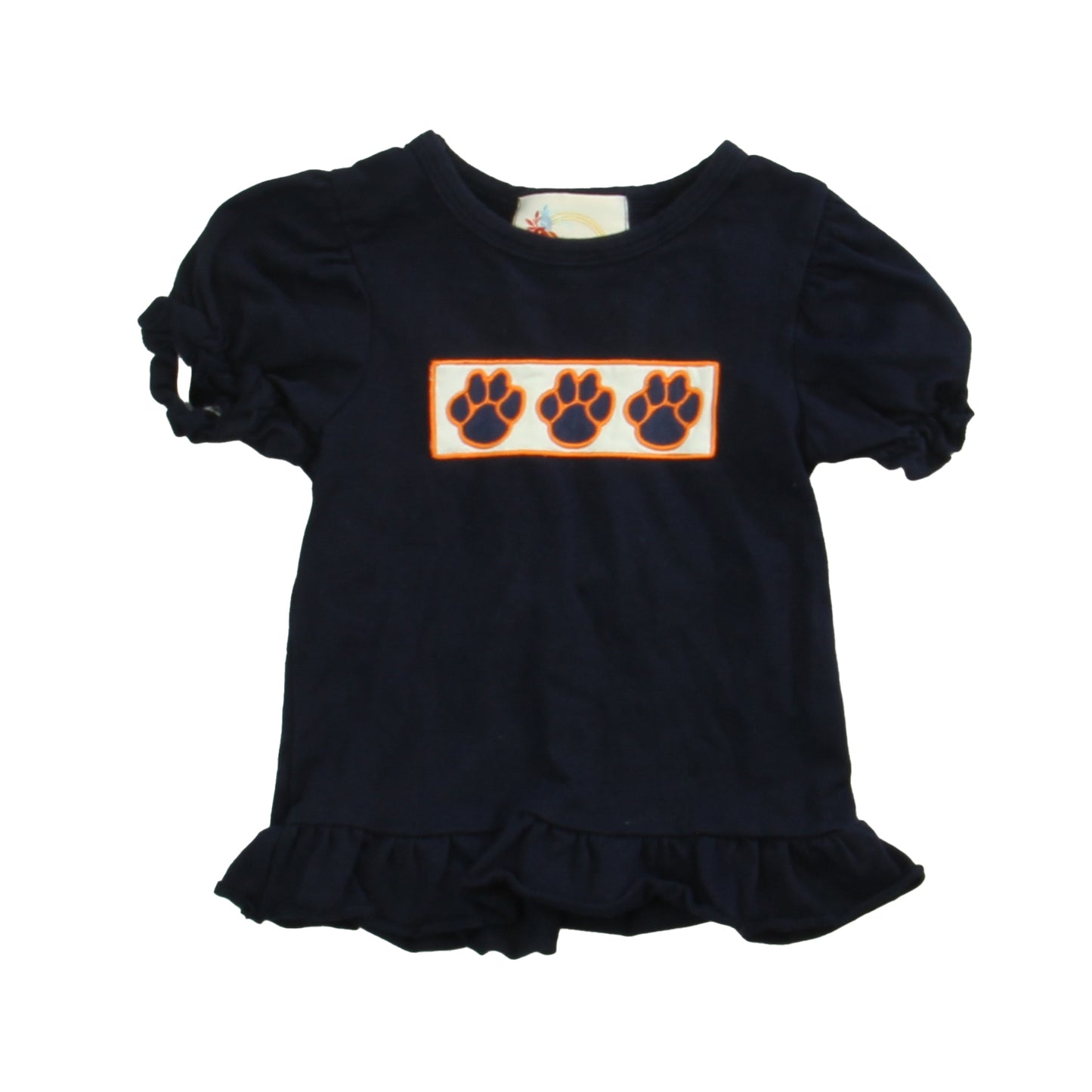 Emory's Bows Girls Navy | Orange Clemson T-Shirt Size: 18-24 Months Navy | Orange Clemson