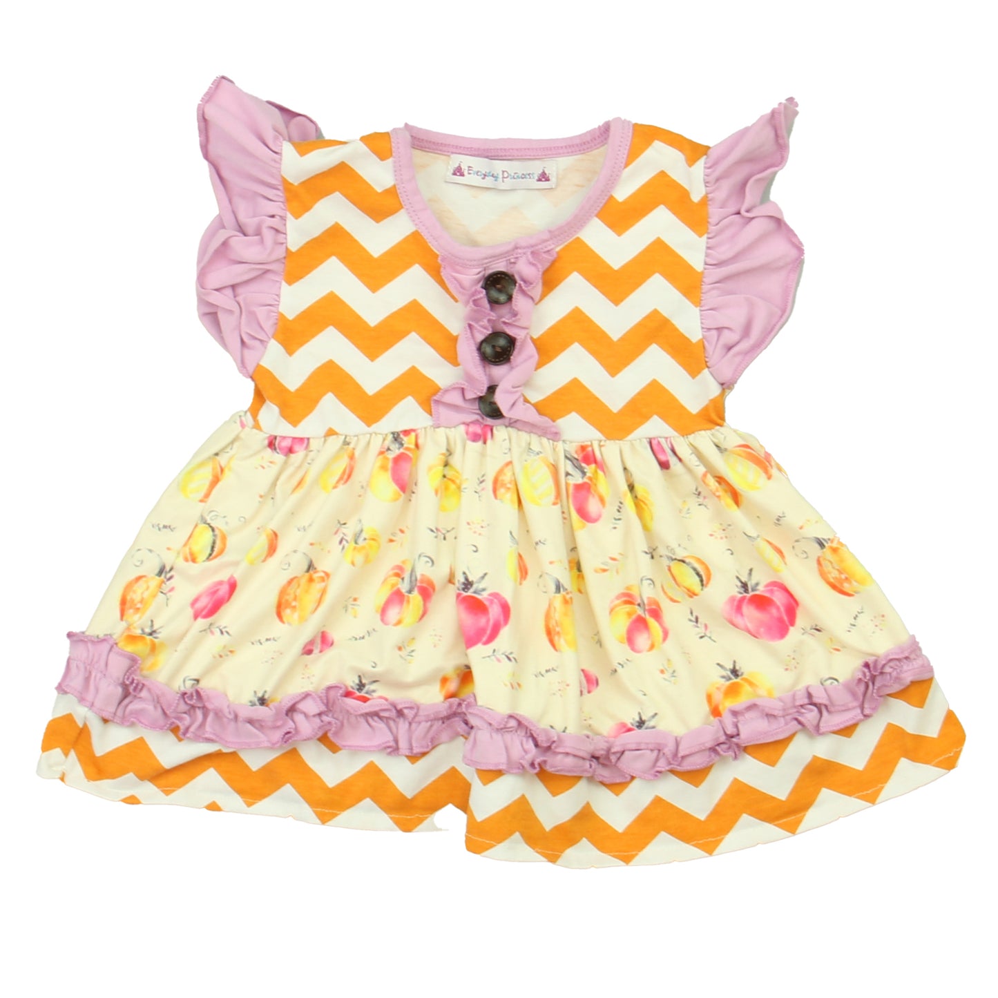 Everyday Princess Girls Lavender | Orange | White Dress Size: 12 Months Lavender | Orange | White