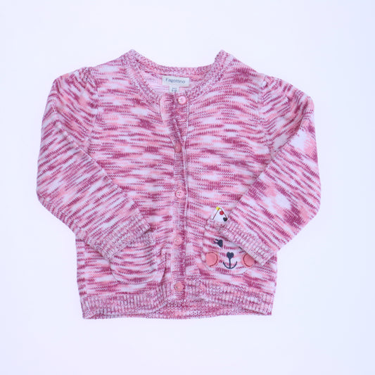 Fagottino Girls Pink Cardigan Size: 9-12 Months Pink
