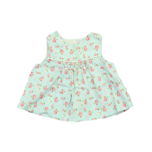 Fantaisie Bebes Girls Blue | Pink | Floral Tank Top Size: 9 Months Blue | Pink | Floral