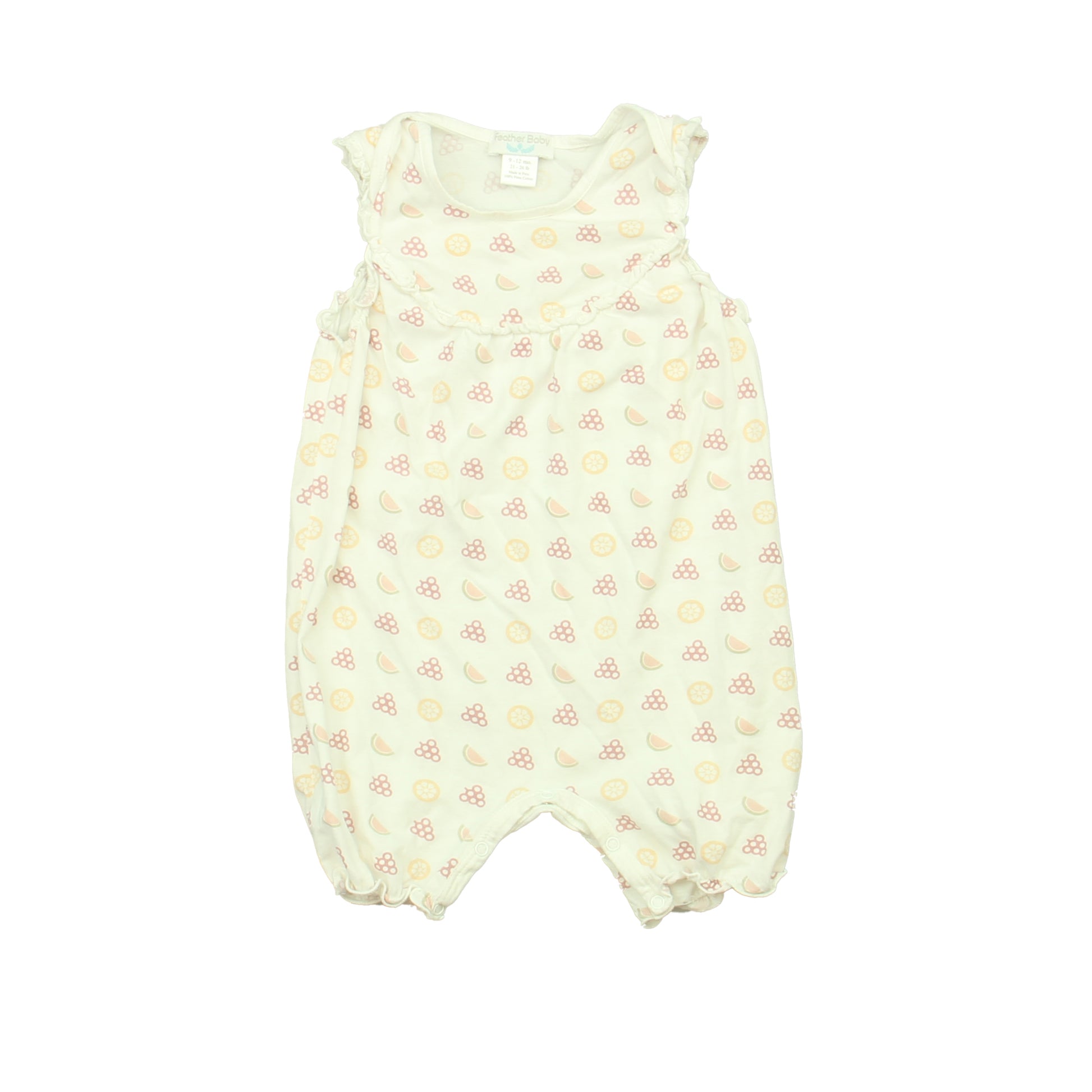 Feather Baby Girls White | Pink | Purple Romper Size: 9-12 Months White | Pink | Purple