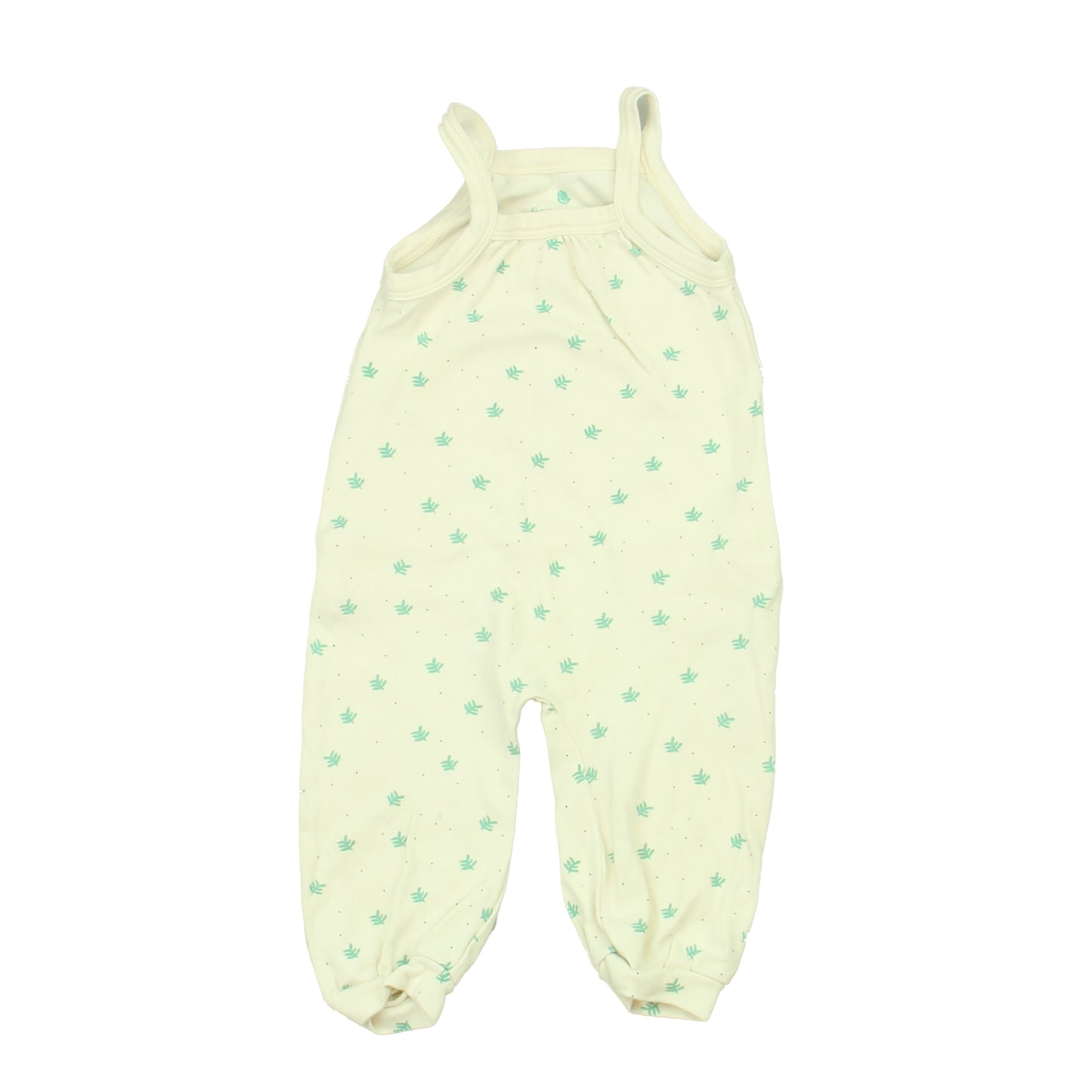 Finn & Emma Girls Ivory | Green Romper Size: 6-12 Months Ivory | Green