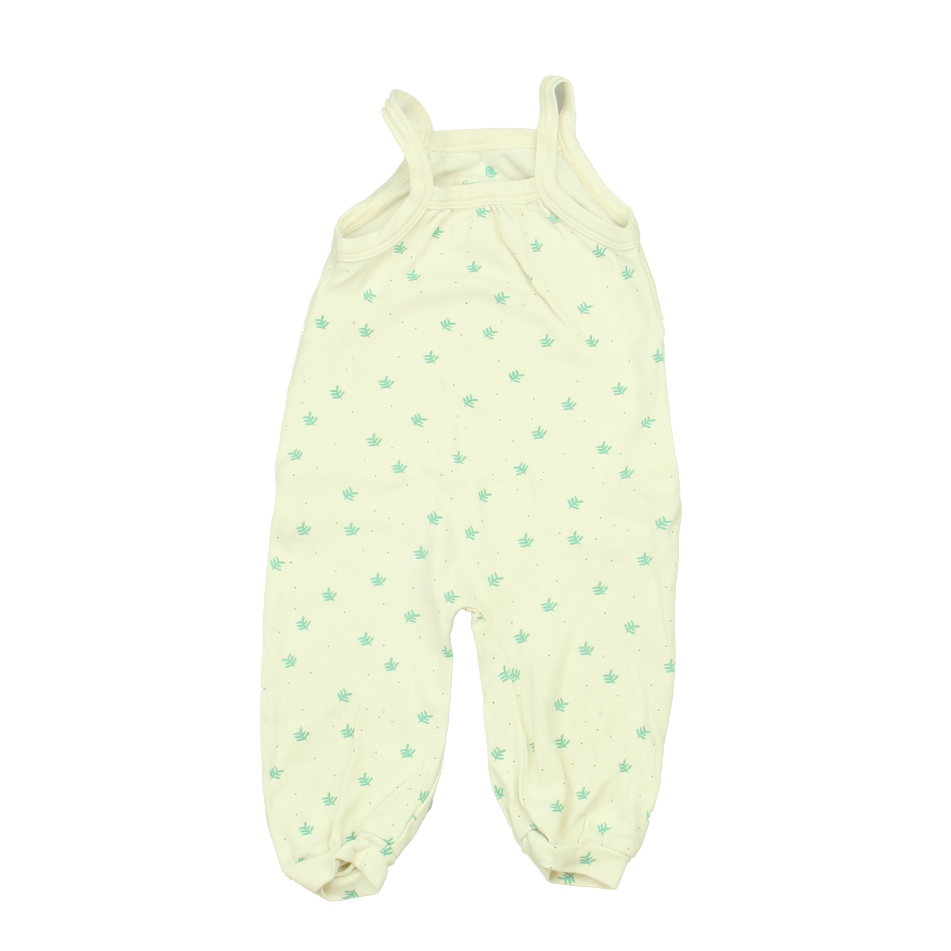 Finn & Emma Girls Ivory | Green Romper Size: 6-12 Months Ivory | Green