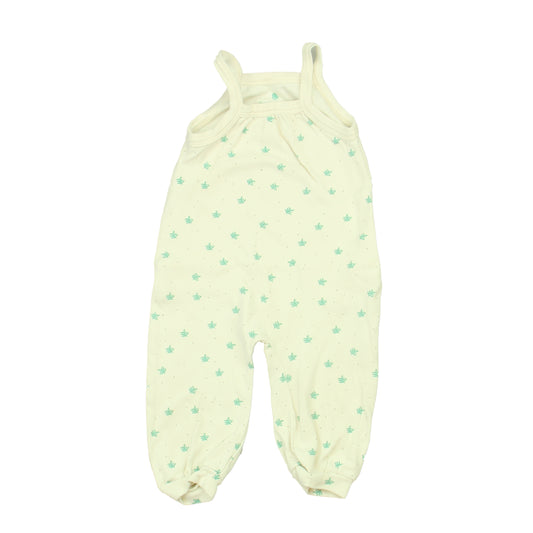 Finn & Emma Girls Ivory | Green Romper Size: 6-12 Months Ivory | Green
