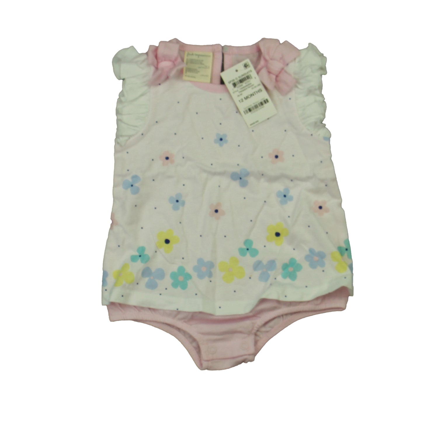 First Impressions Girls White | Pink Romper Size: 12 Months White | Pink