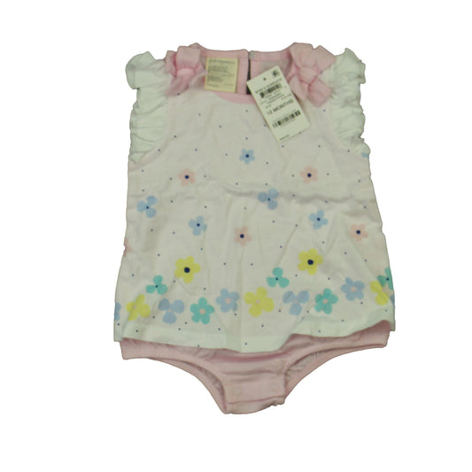 First Impressions Girls White | Pink Romper Size: 12 Months White | Pink