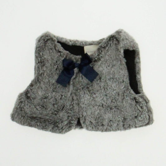 First Impressions Girls White | Brown | Fur Vest Size: 24 Months White | Brown | Fur