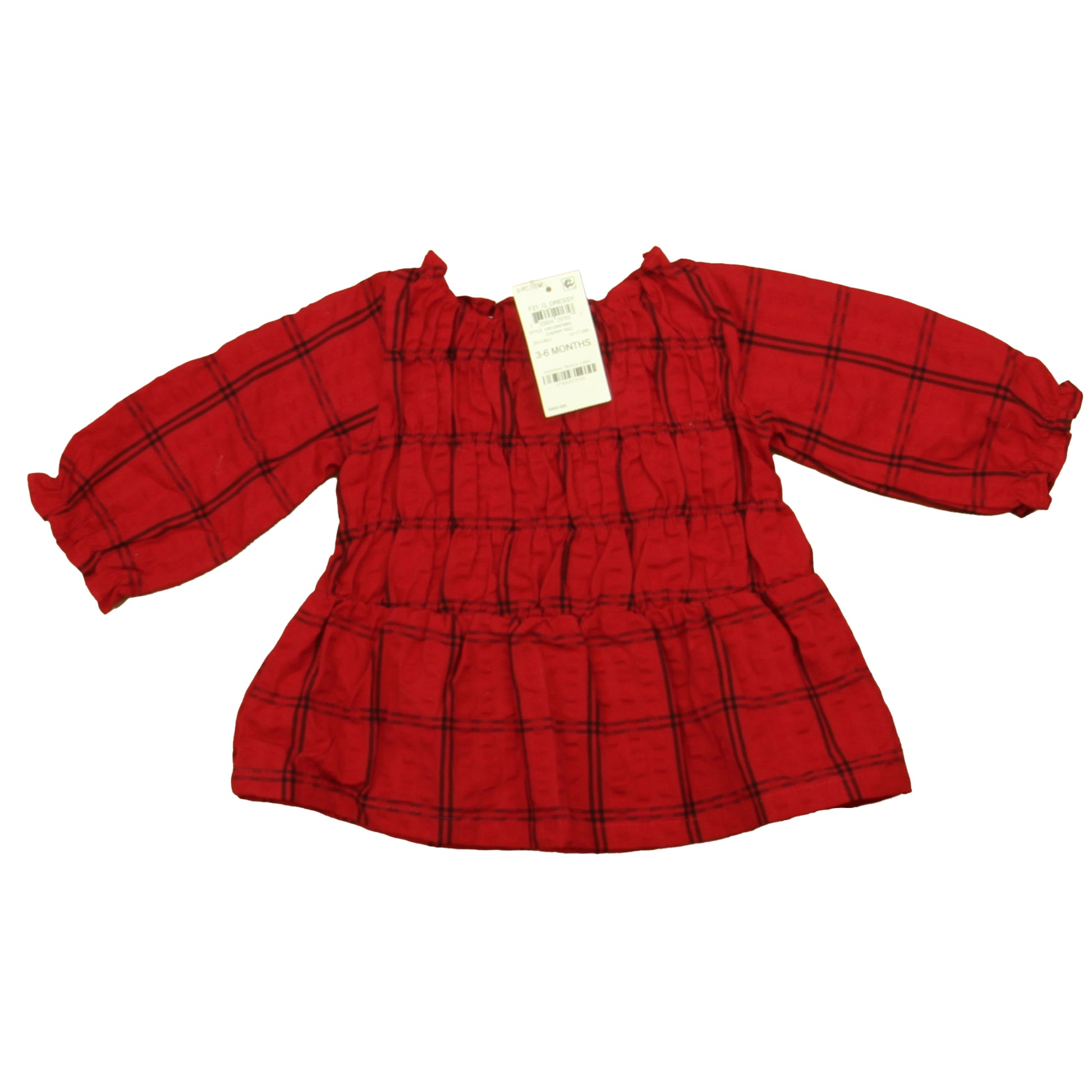 First Impressions Girls Red | Black Dress Size: 3-6 Months Red | Black