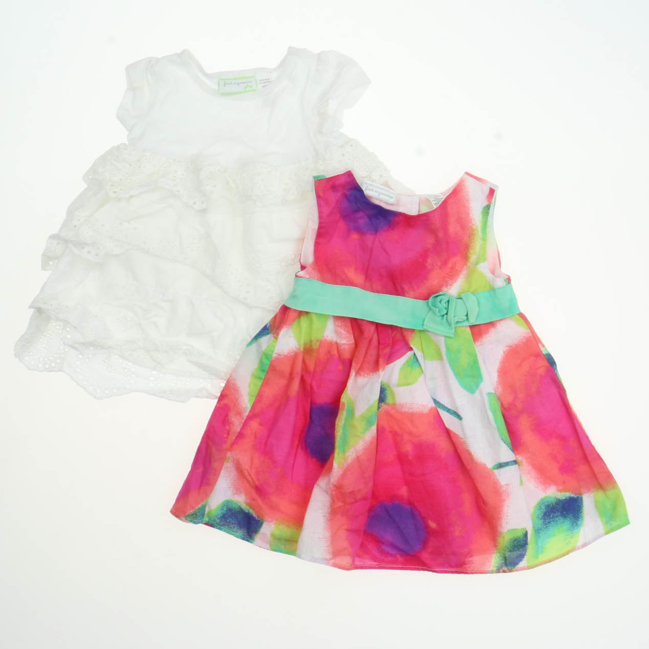 First Impressions Girls Pink | White Dress Size: 6-9 Months Pink | White