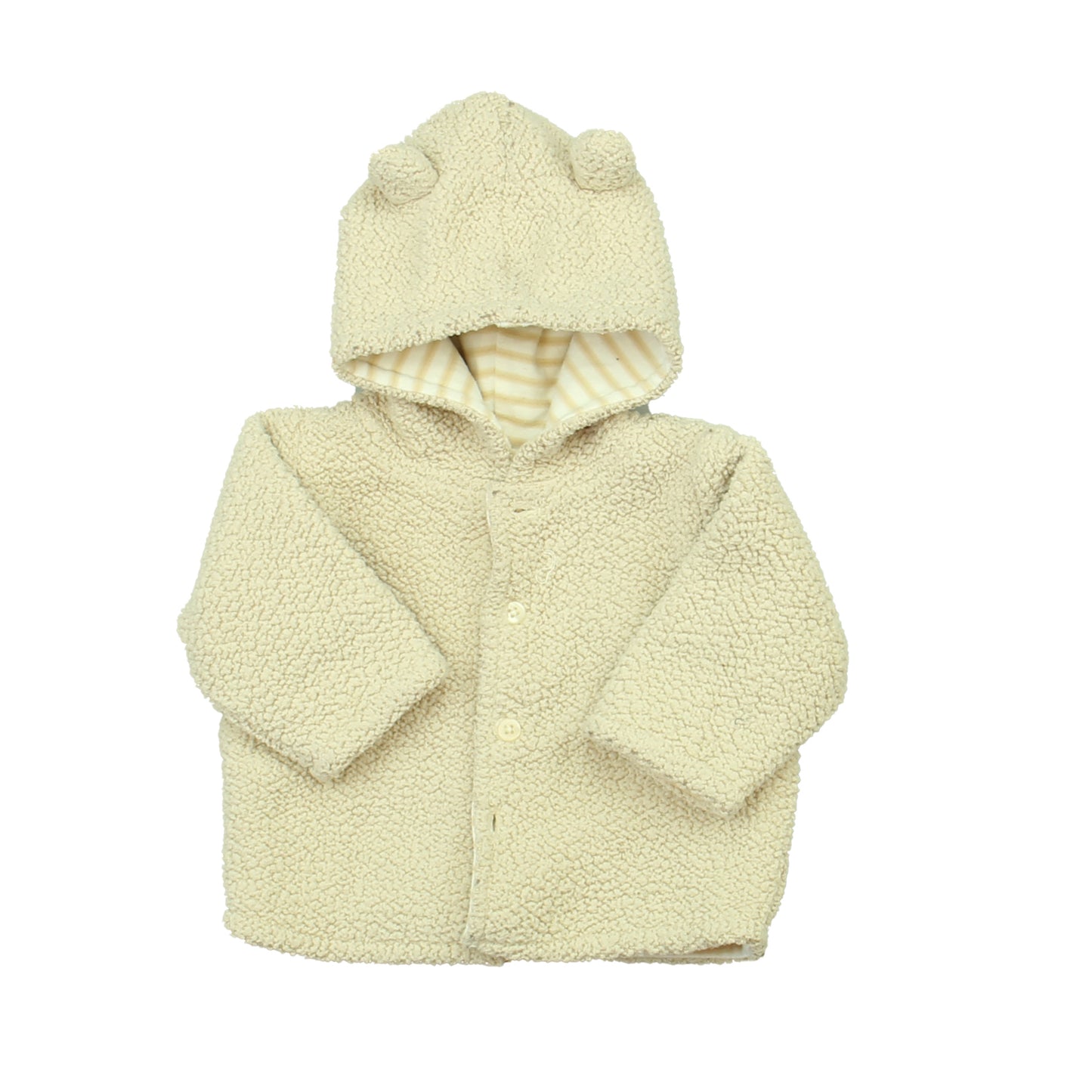 First Moments Unisex Beige | White Jacket Size: 0-3 Months Beige | White