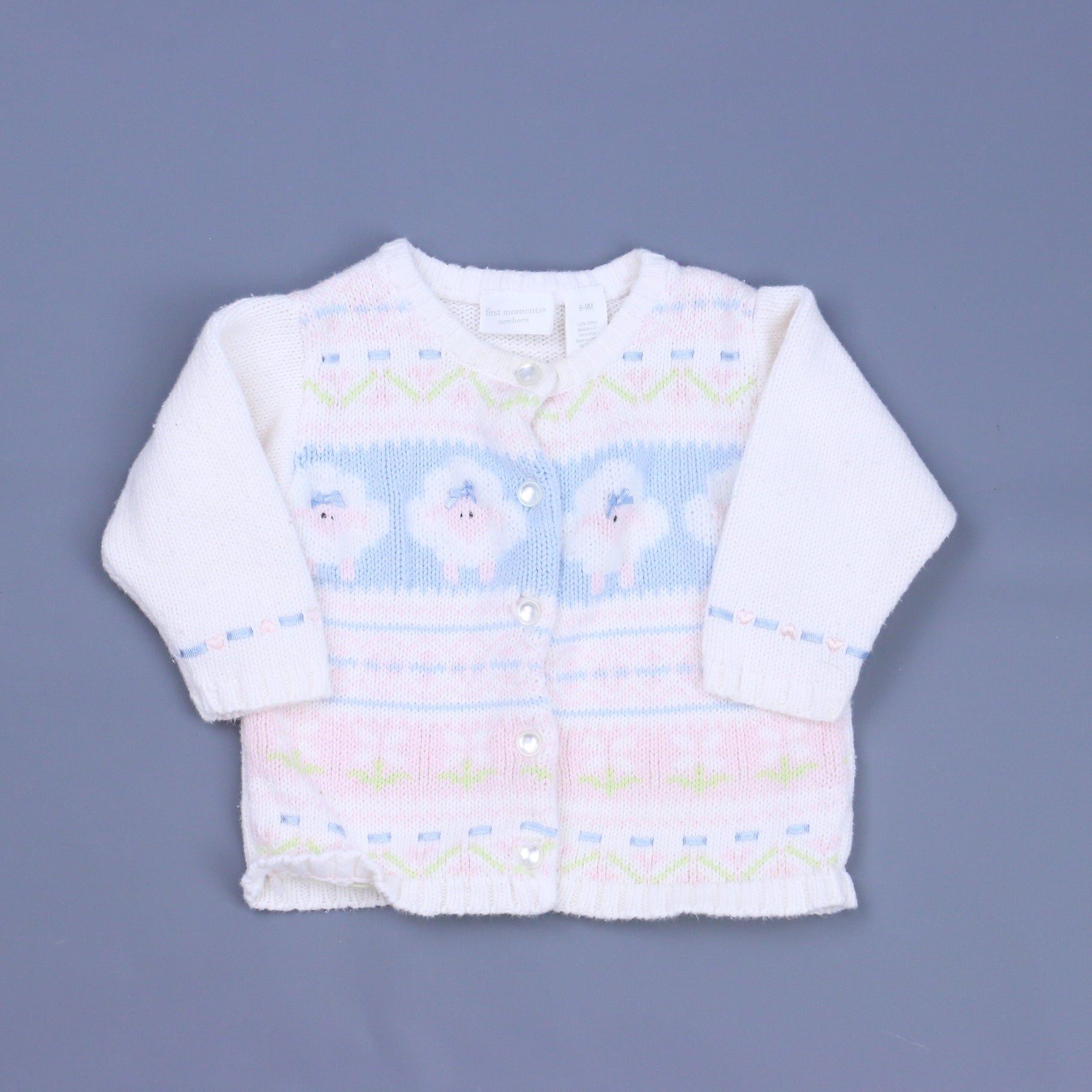 First Moments Girls White Cardigan Size: 6-9 Months White