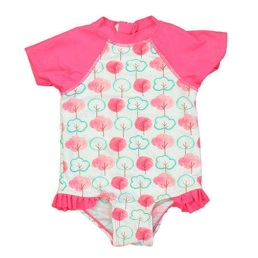 Floatimini Girls Pink | White | Green 1-piece Swimsuit Size: 18 Months Pink | White | Green