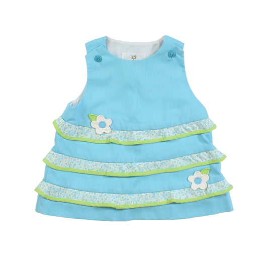 Florence Eiseman Girls Blue | Green | White Dress Size: 9 Months Blue | Green | White