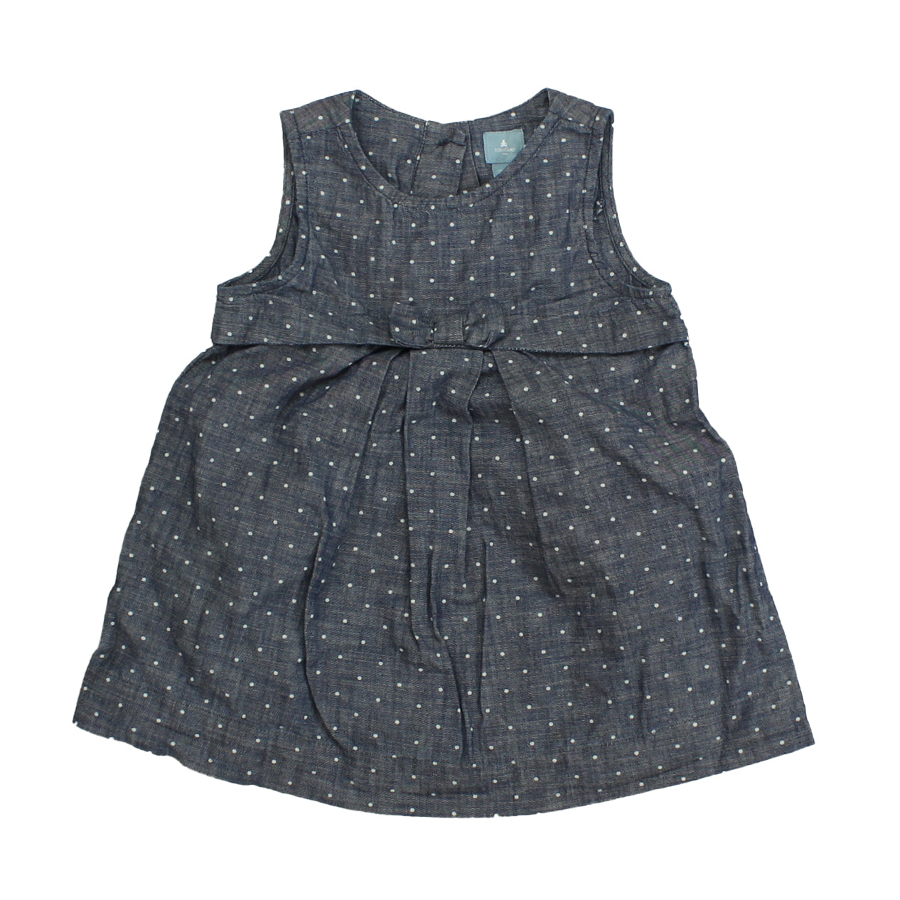 Gap Girls Blue | White | Polka Dots | Chambray Jumper Size: 18 - 24 Months Blue | White | Polka Dots | Chambray