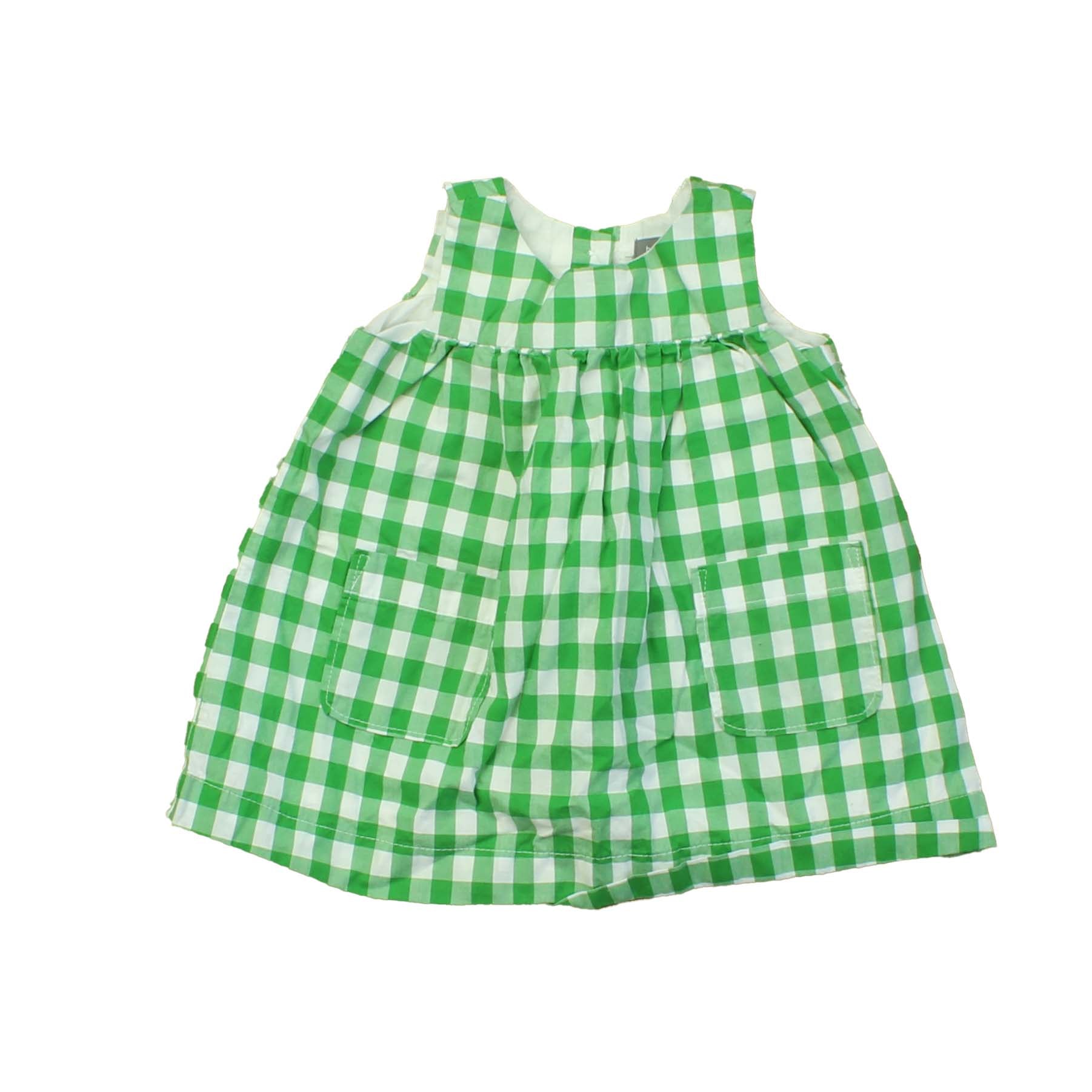 Gap Girls Green | White | Checks Dress Size: 3-6 Months Green | White | Checks