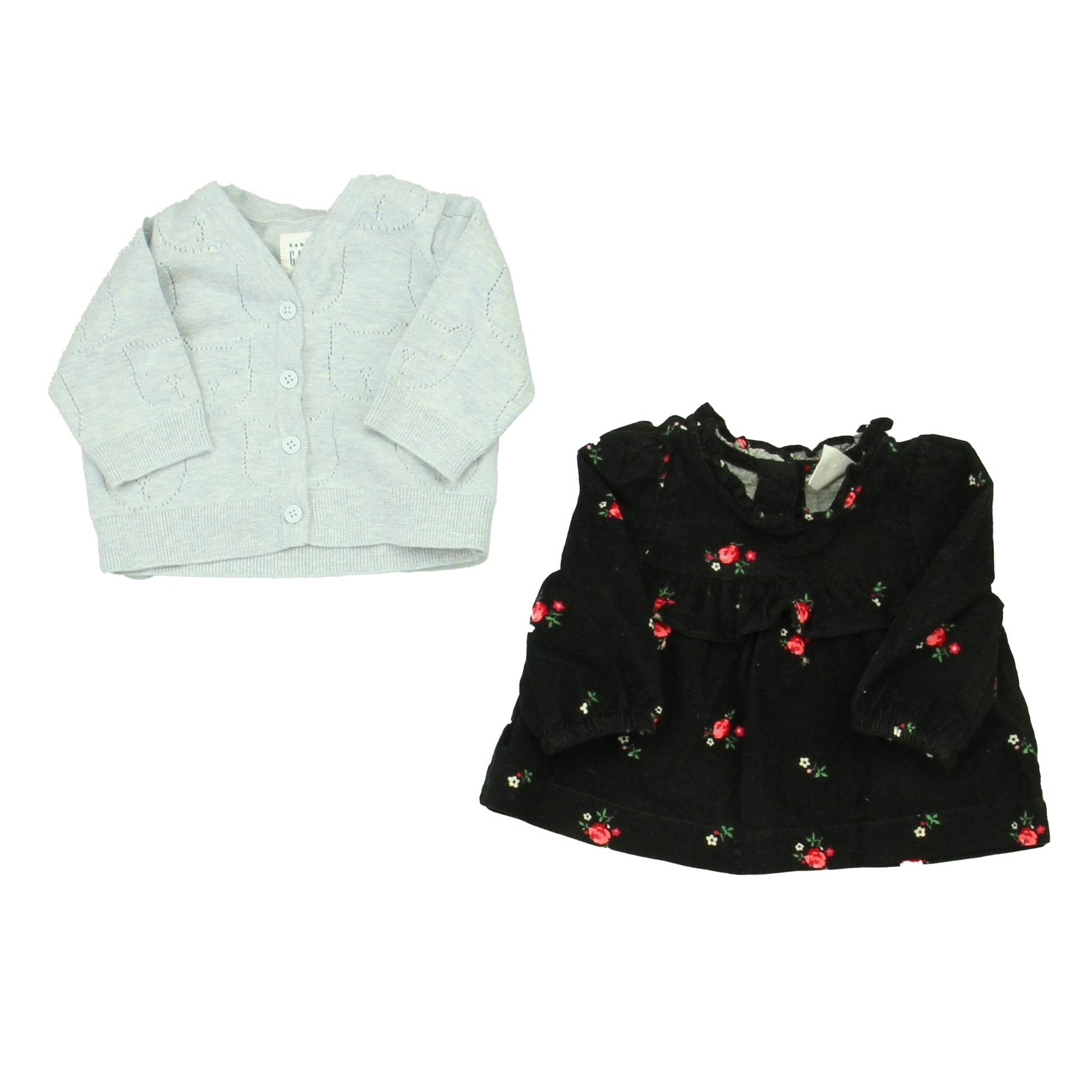 Gap Girls Blue | Black | Floral Apparel Sets Size: 0-3 Months Blue | Black | Floral