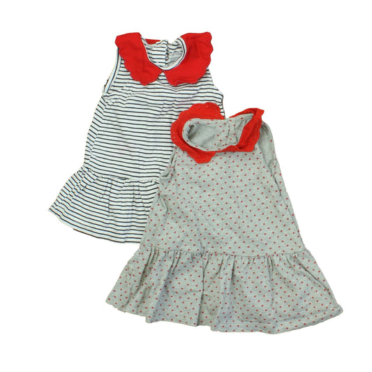 Gap Girls Grey | Red | Blue Dress Size: 0-3 Months Grey | Red | Blue