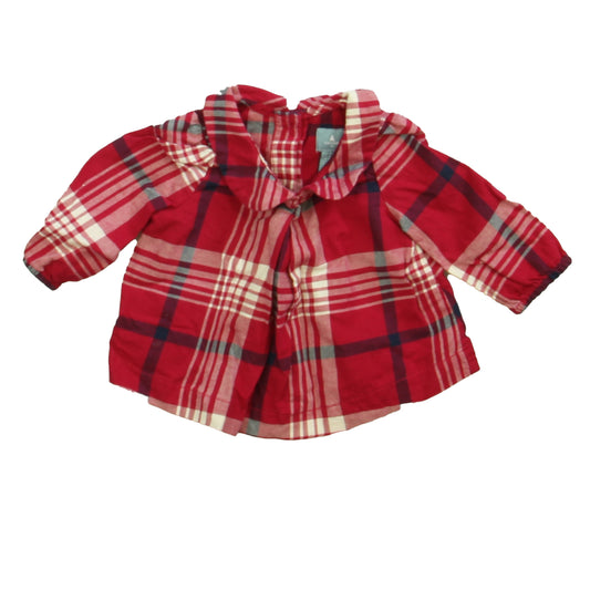 Gap Girls Pink Plaid Blouse Size: 0-3 Months Pink Plaid