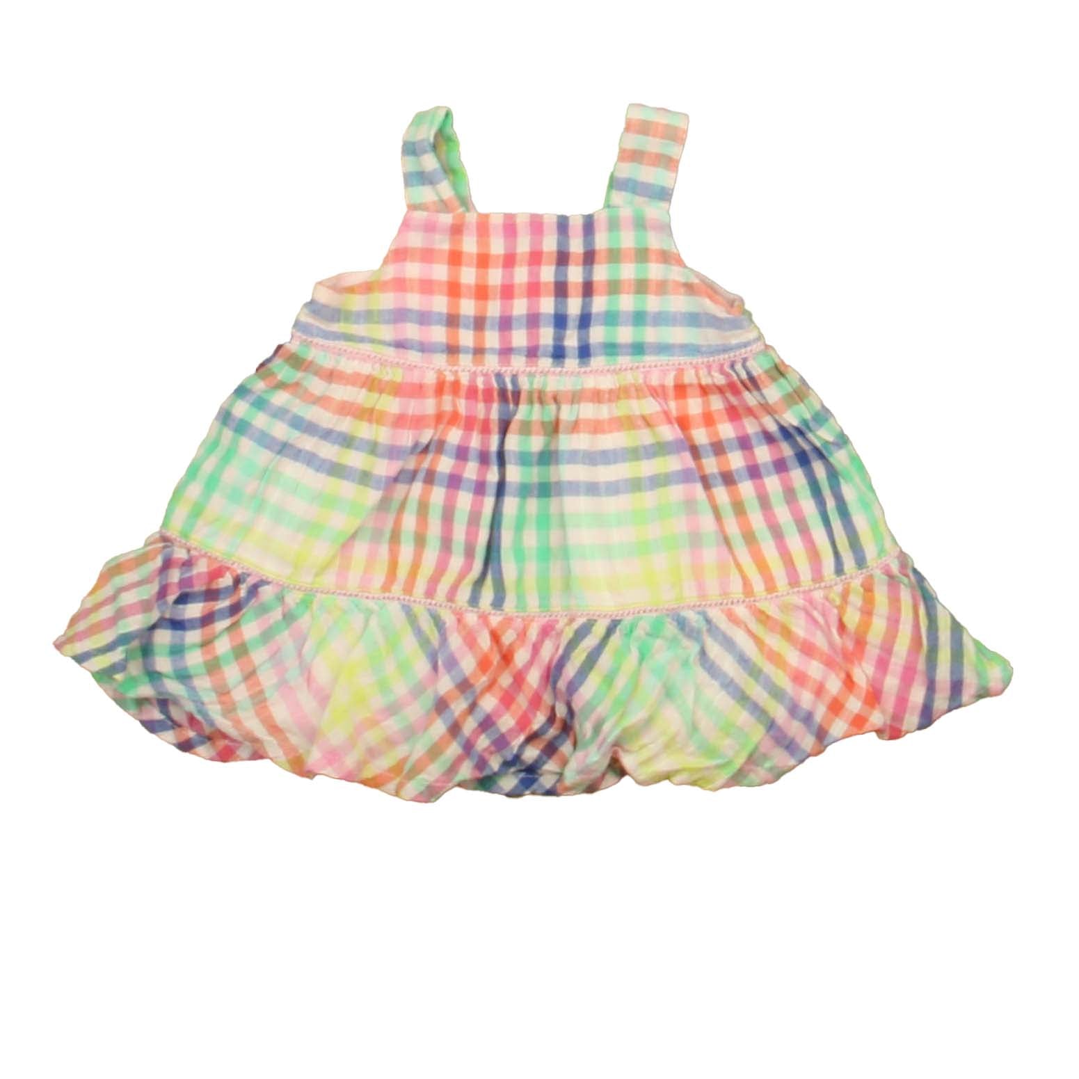 Gap Girls Pink Plaid Dress Size: 0-3 Months Pink Plaid