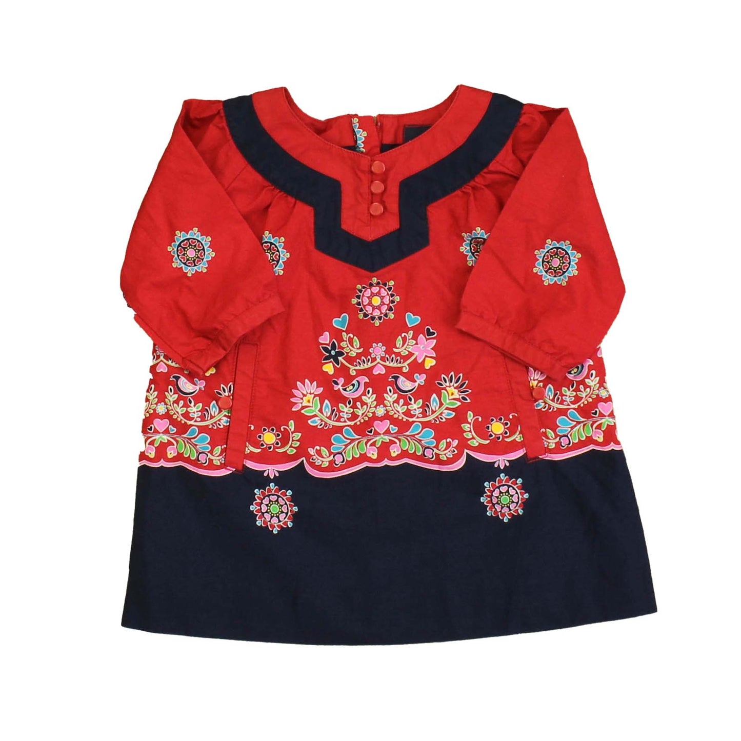 Gap Girls Red | Blue Dress Size: 0-3 Months Red | Blue