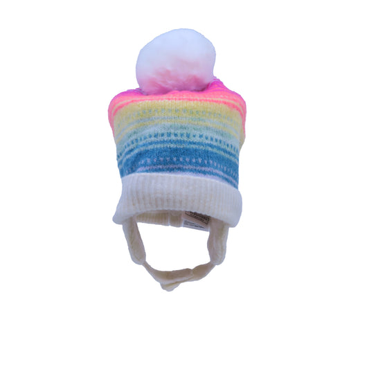 Gap Girls White | Multi | Stripes Hat Size: 0-6 Months White | Multi | Stripes