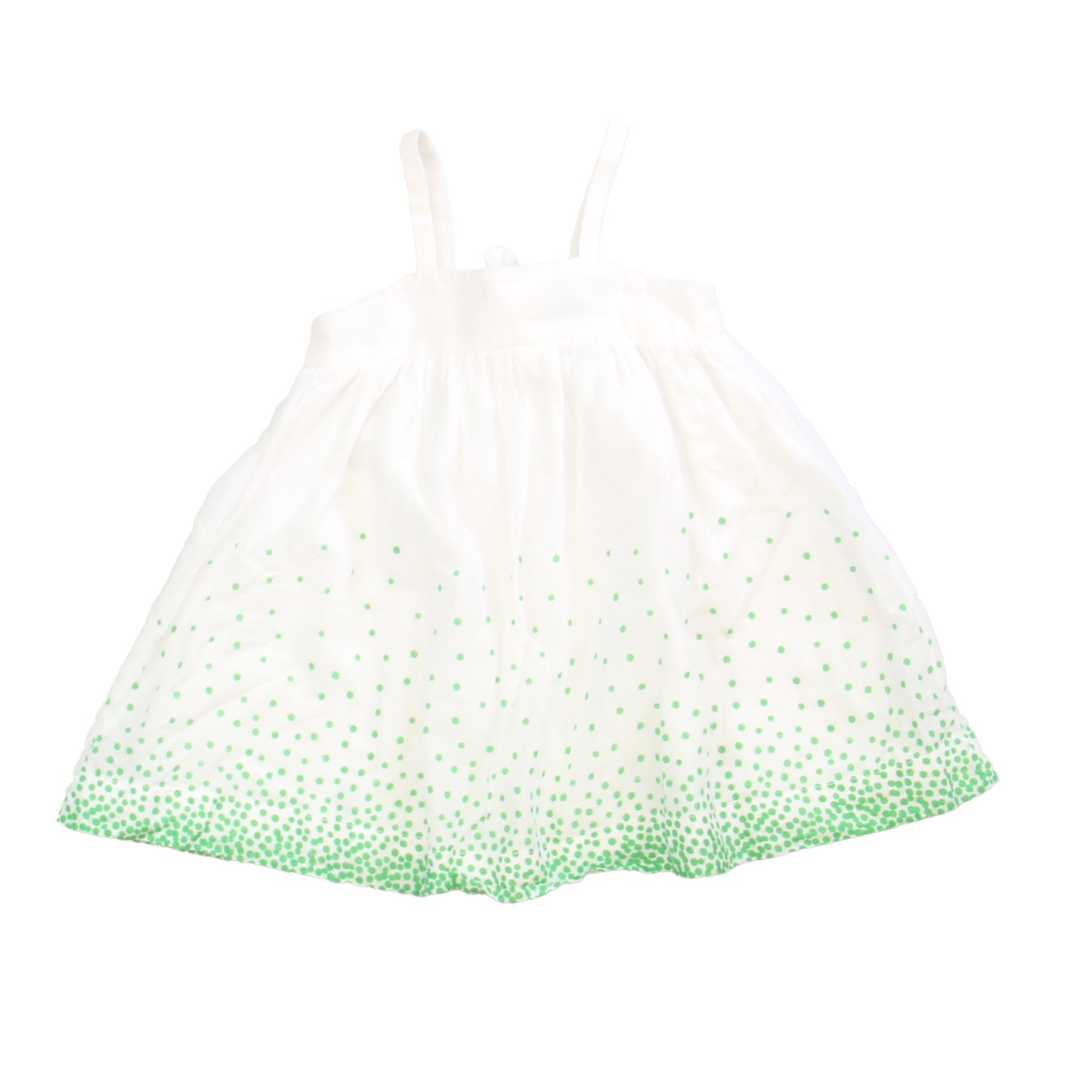 Gap Girls White | Green Dress Size: 12-18 Months White | Green