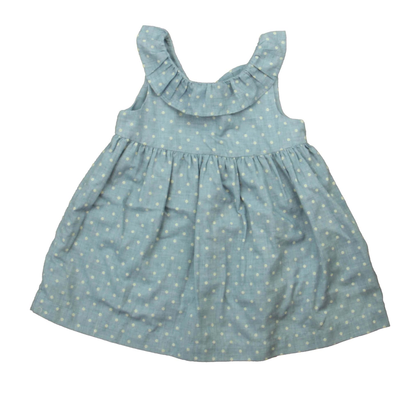 Gap Girls Blue Polka Dots Dress Size: 12-18 Months Blue Polka Dots