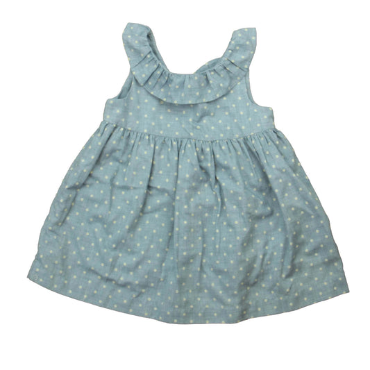 Gap Girls Blue Polka Dots Dress Size: 12-18 Months Blue Polka Dots