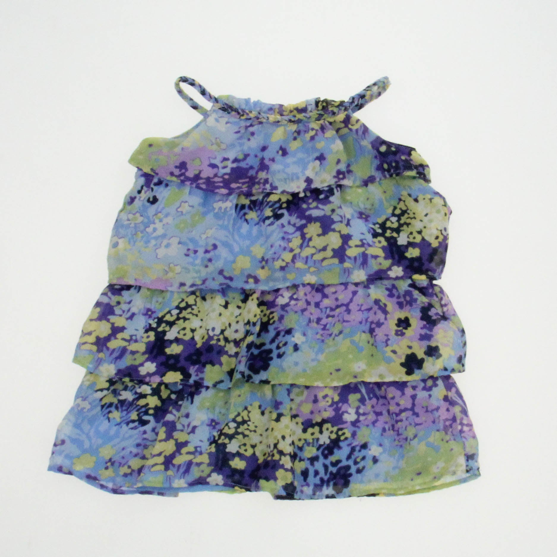 Gap Girls Blue | Purple | Floral Dress Size: 12-18 Months Blue | Purple | Floral